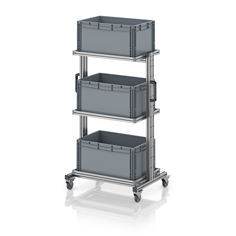 AUER Packaging Systémový přepravní vozík pro euro přepravku 60 x 40, výška 134 cm, bez výsuvu EG SW 134-1 6432
